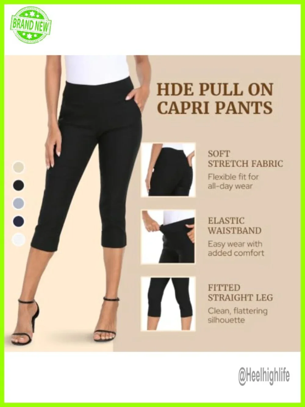 Women's Stretch Pull On Capri Pants 19